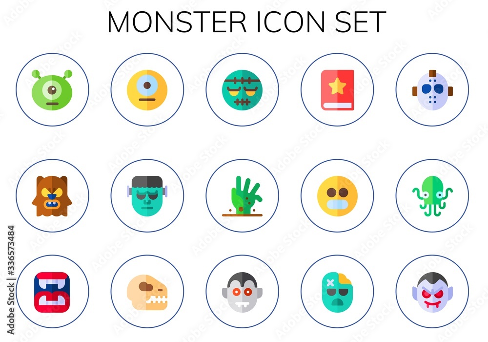 Modern Simple Set of monster Vector flat Icons Modern Simple Set of monster Vector flat Icons