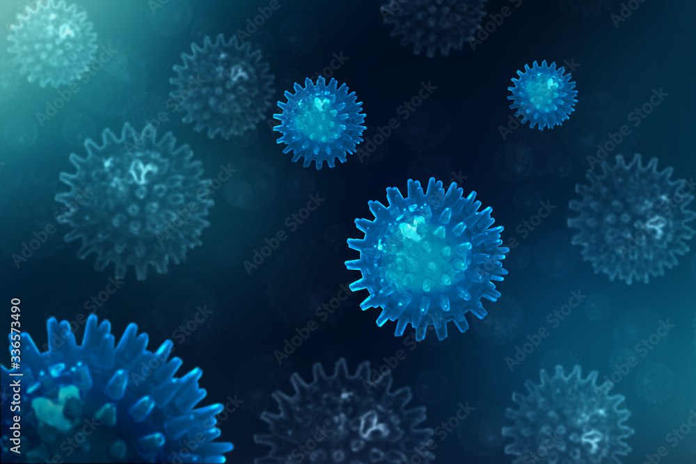 Fototapeta premium Coronavirus spreading inside the human body