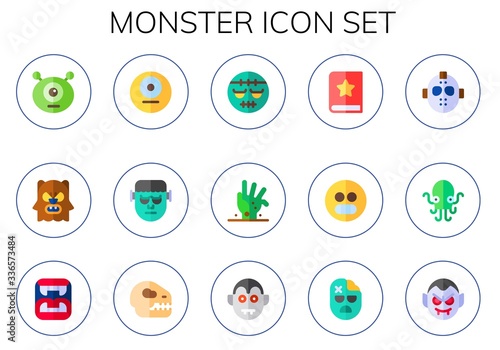 Modern Simple Set of monster Vector flat Icons