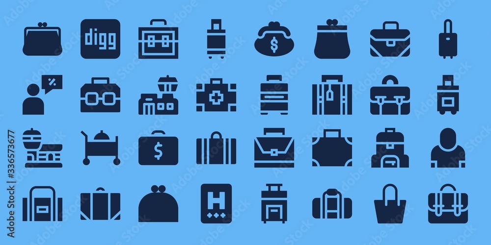 Modern Simple Set of suitcase Vector filled Icons Modern Simple Set of suitcase Vector filled Icons