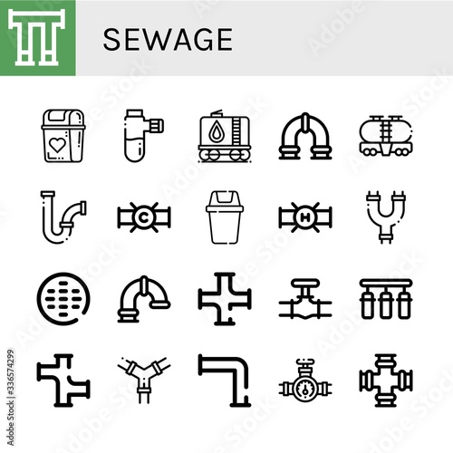 sewage icon set