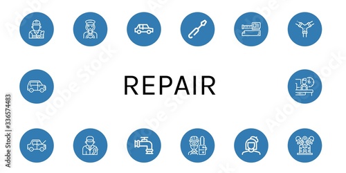 repair simple icons set