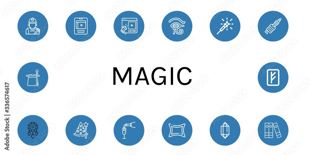 magic simple icons set magic simple icons set