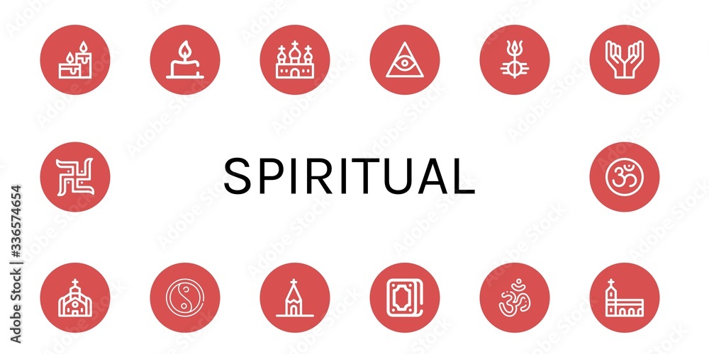 spiritual simple icons set spiritual simple icons set