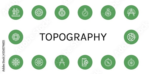 topography icon set