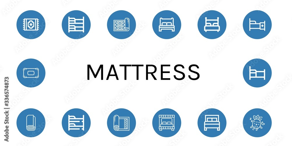 Set of mattress icons Set of mattress icons