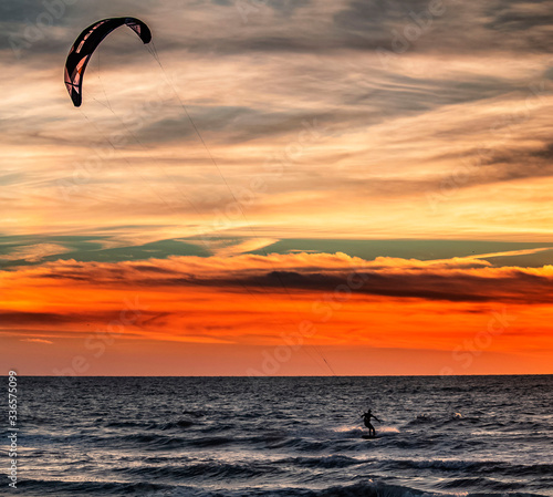 Wavesurfer, Turtle Beach, Siesta Key, Sarasota, Florida, Gulf of Mexico, beach, sand, sea, beautiful sunset, orange