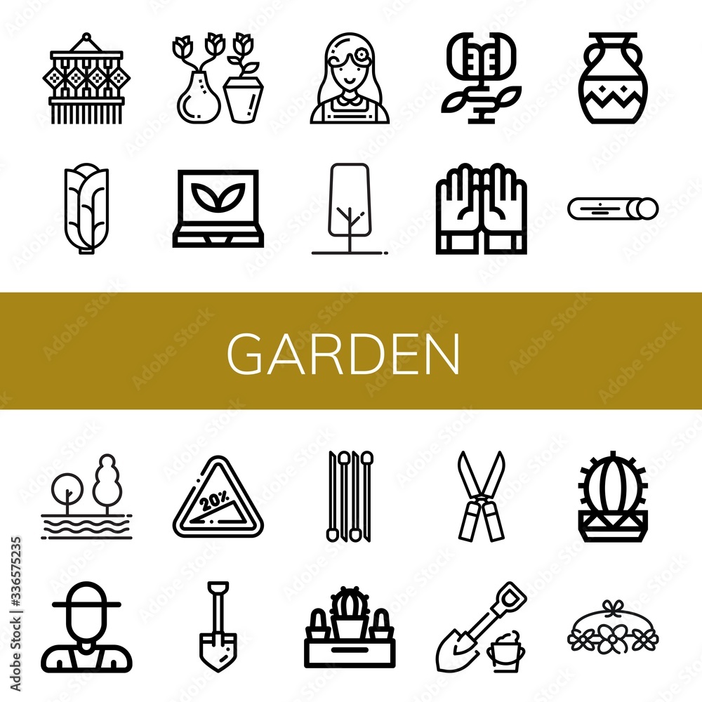 Naklejka premium garden simple icons set