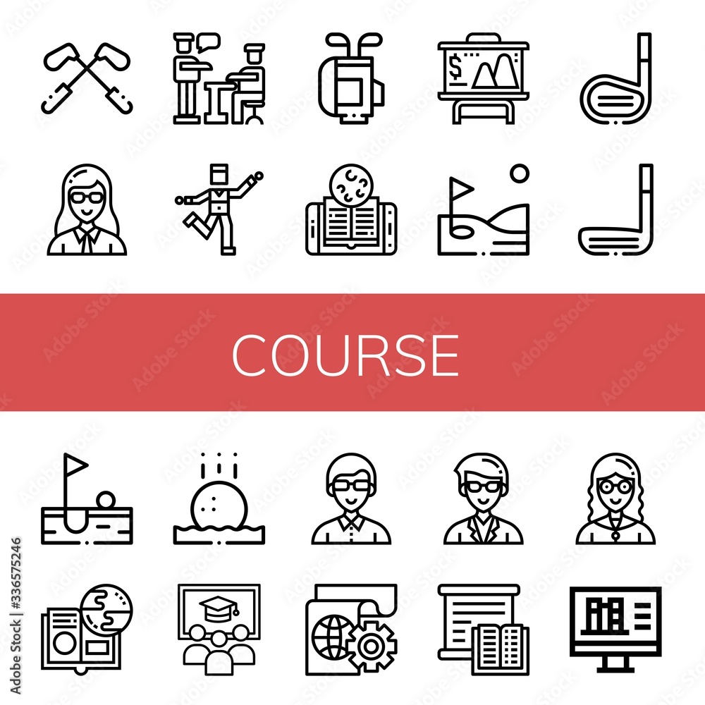course icon set course icon set