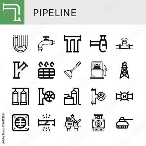 pipeline icon set