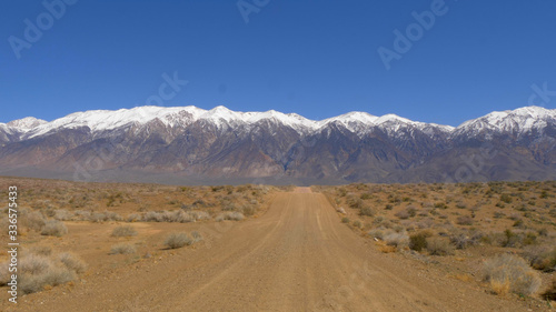 Unpaved road through the Sierra Nevada