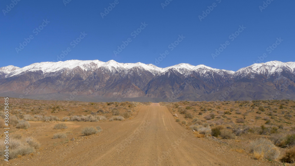 Unpaved road through the Sierra Nevada