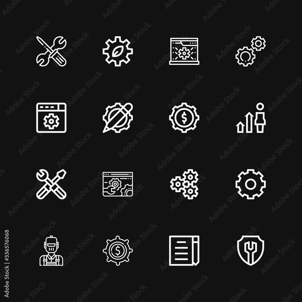 Editable 16 cog icons for web and mobile Editable 16 cog icons for web and mobile