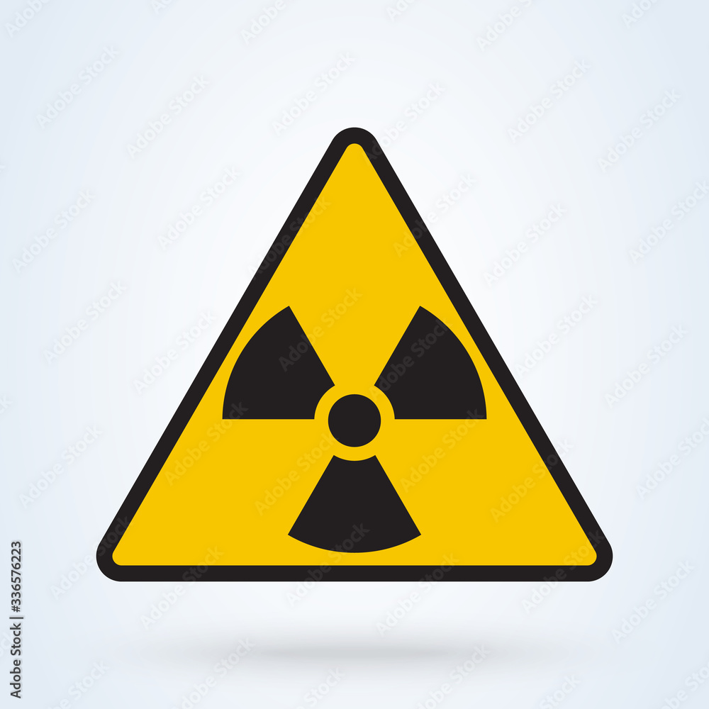 Radioactive contamination in the triangle sign. Danger symbol. illustration Radioactive contamination in the triangle sign. Danger symbol. illustration