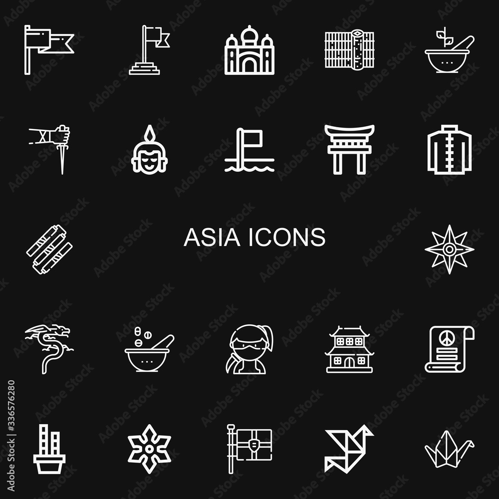 Editable 22 asia icons for web and mobile