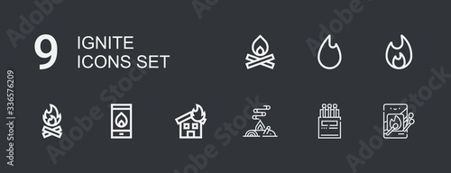 Editable 9 ignite icons for web and mobile