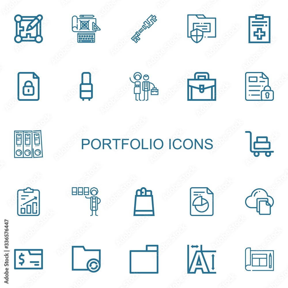 Editable 22 portfolio icons for web and mobile