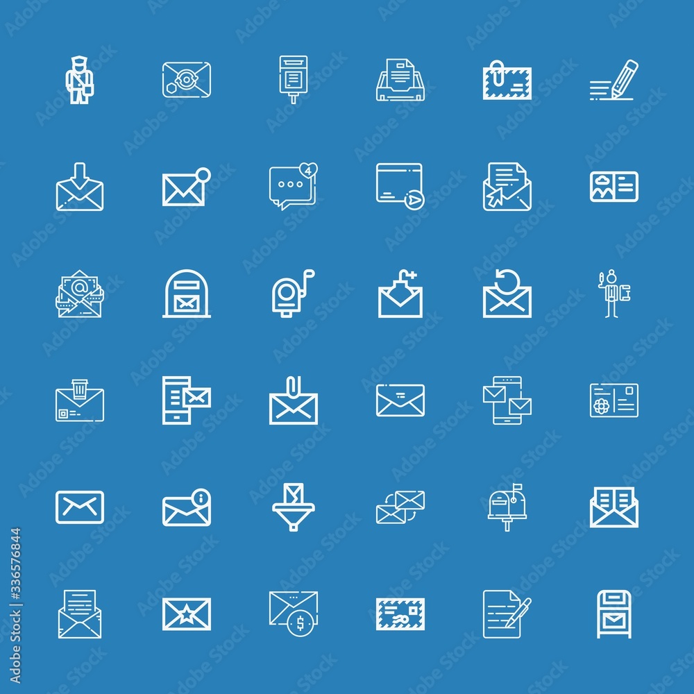 Editable 36 correspondence icons for web and mobile Editable 36 correspondence icons for web and mobile