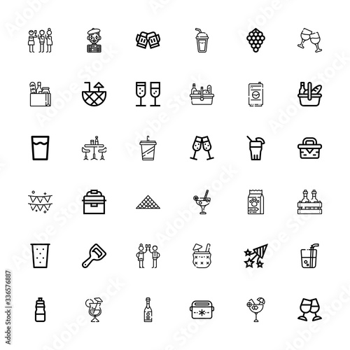 Editable 36 wine icons for web and mobile