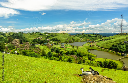 Bild auf Leinwand beautiful natural lakes on top of the mountains in mawphanlur west khasi hills m