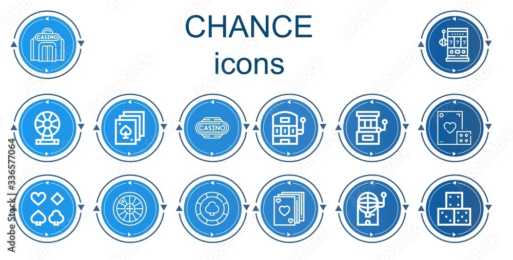 Editable 14 chance icons for web and mobile Editable 14 chance icons for web and mobile