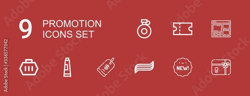 Editable 9 promotion icons for web and mobile