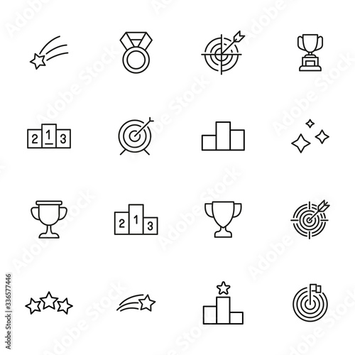 Big set of competitions line icons.