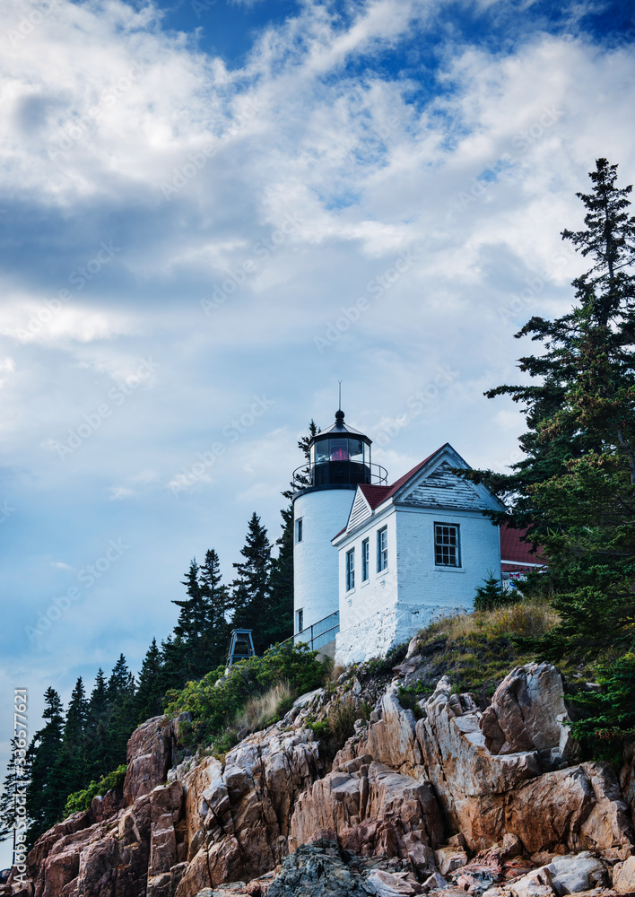 Bass Harbor Head Light, a lighthouse in Mount Desert Island built in 1855, Acadia National Park, Maine, United States, North America Bass Harbor Head Light, a lighthouse in Mount Desert Island built in 1855, Acadia National Park, Maine, United States, North America