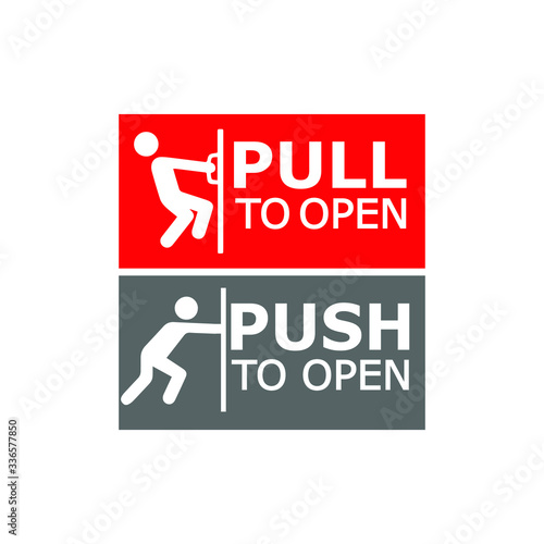 push and pull sign in vector file