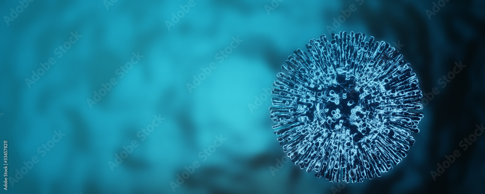 Obraz premium covid-2019 virus Concept developed from a novel coronavirus that responds to the pandemic of influenza in Asia and scourge throughout the world covid-19 virus 3D rendering.