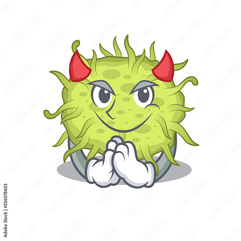 bacteria coccus dressed as devil cartoon character design style bacteria coccus dressed as devil cartoon character design style