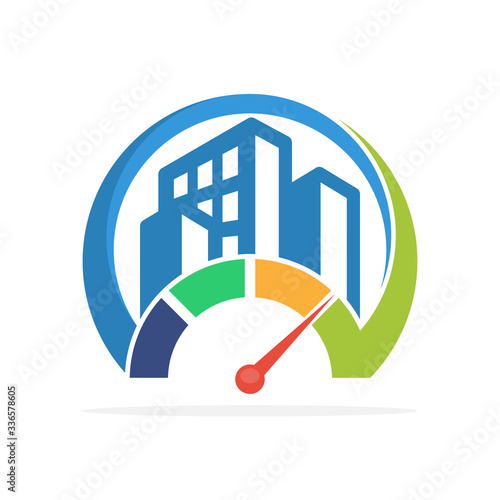 Illustrated icons with the concept of increasing the acceleration of infrastructure development.
