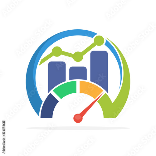 Illustrated icon with the concept of improving business performance