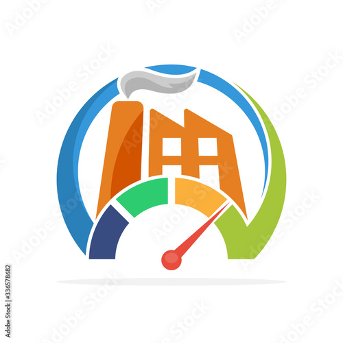 Illustrated icon with the concept of increasing manufacturing production