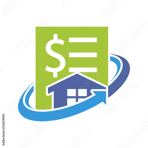 Illustrated icon with the concept of a budget to build a house.