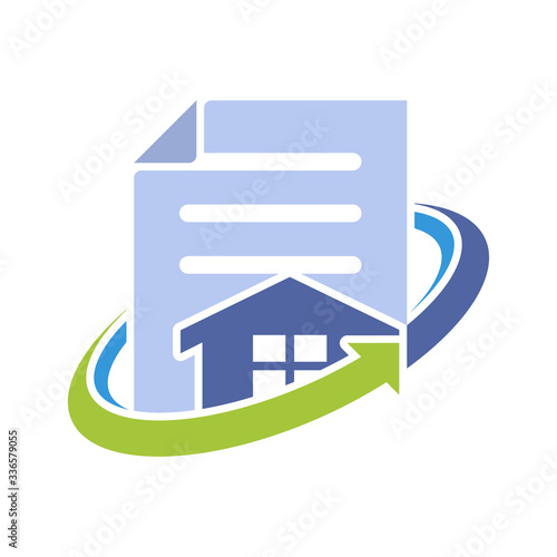 Illustrated icons for house documents, house certificates.
