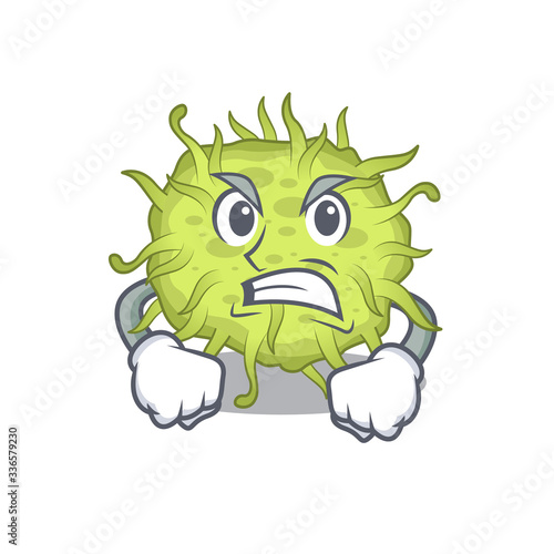 Mascot design concept of bacteria coccus with angry face