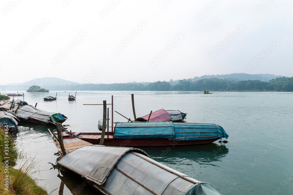 The boats in the river