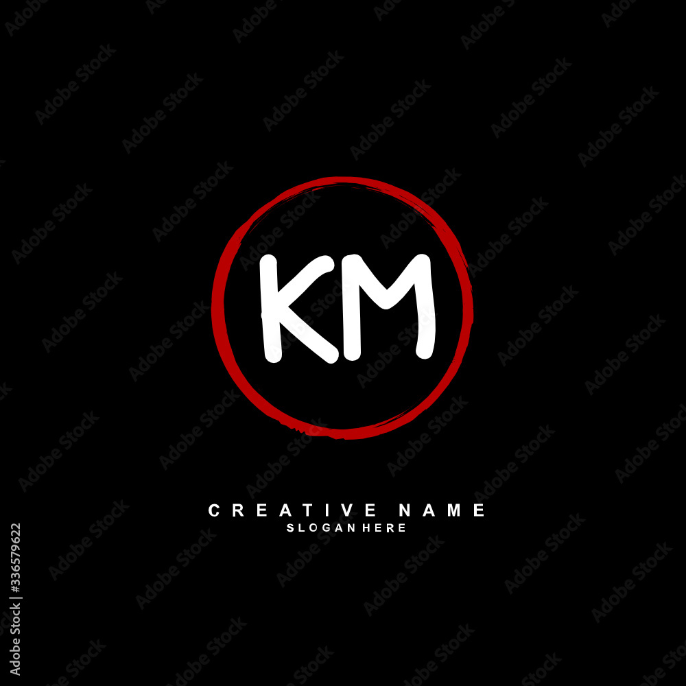 
K M KM Initial logo template vector. Letter logo concept