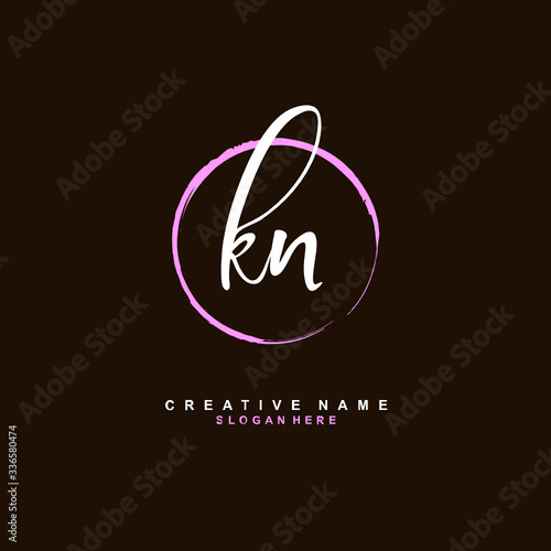 
K N KN Initial logo template vector. Letter logo concept