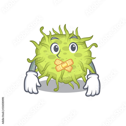 bacteria coccus cartoon character style with mysterious silent gesture