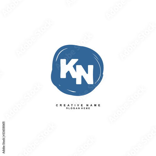 
K N KN Initial logo template vector. Letter logo concept