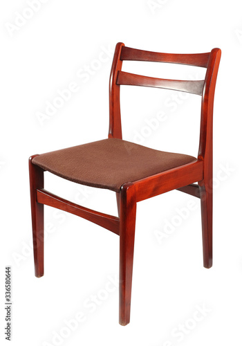 Wallpaper Mural Fabric upholstered retro wooden chair. Isolated with clipping path.. Torontodigital.ca
