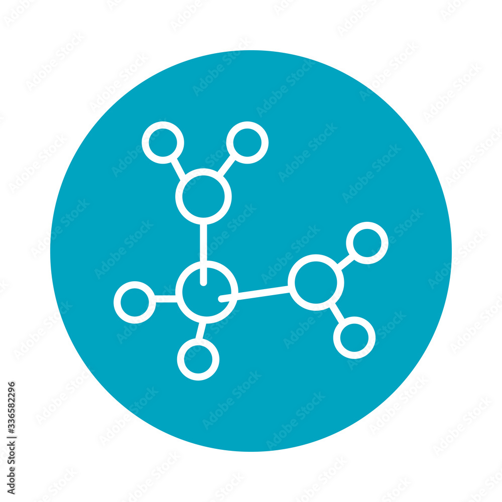 molecules chain icon, block style molecules chain icon, block style
