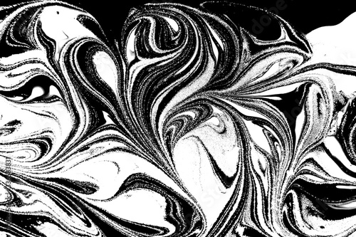 Black and white abstract paint marble background.