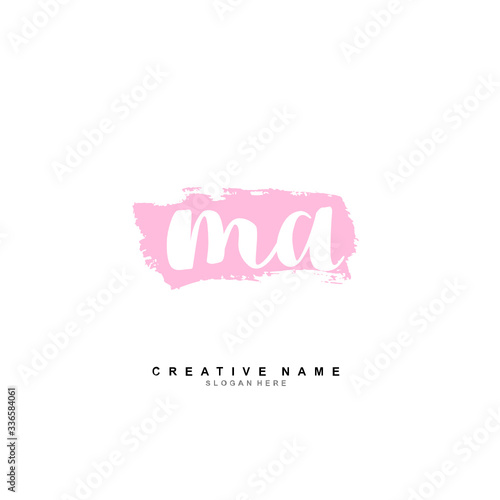 M A MA Initial logo template vector. Letter logo concept