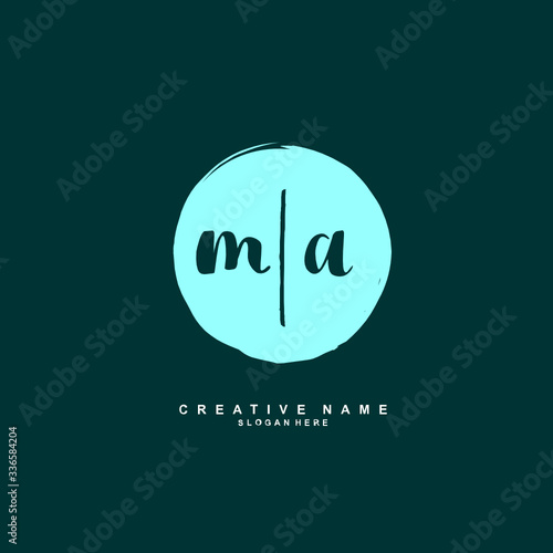 M A MA Initial logo template vector. Letter logo concept