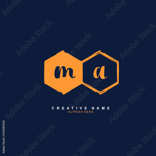 M A MA Initial logo template vector. Letter logo concept