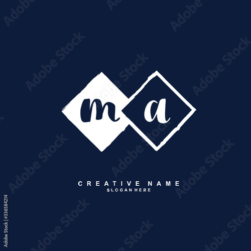 M A MA Initial logo template vector. Letter logo concept