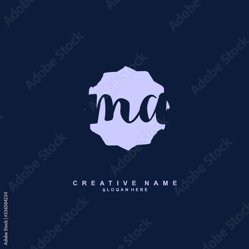 M A MA Initial logo template vector. Letter logo concept
